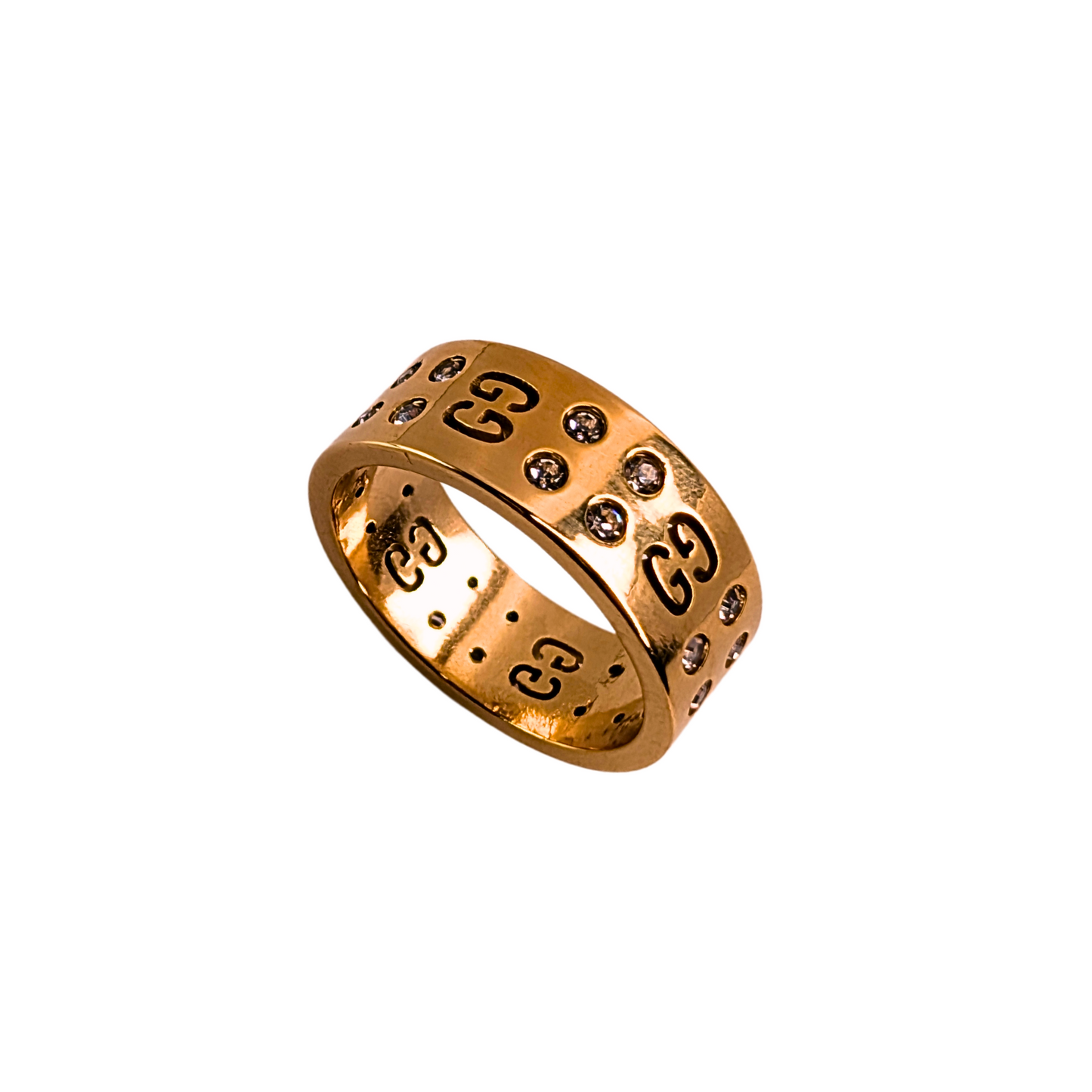 Sylvianne Gouden Met Stenen Ring - Gouden Afwerking