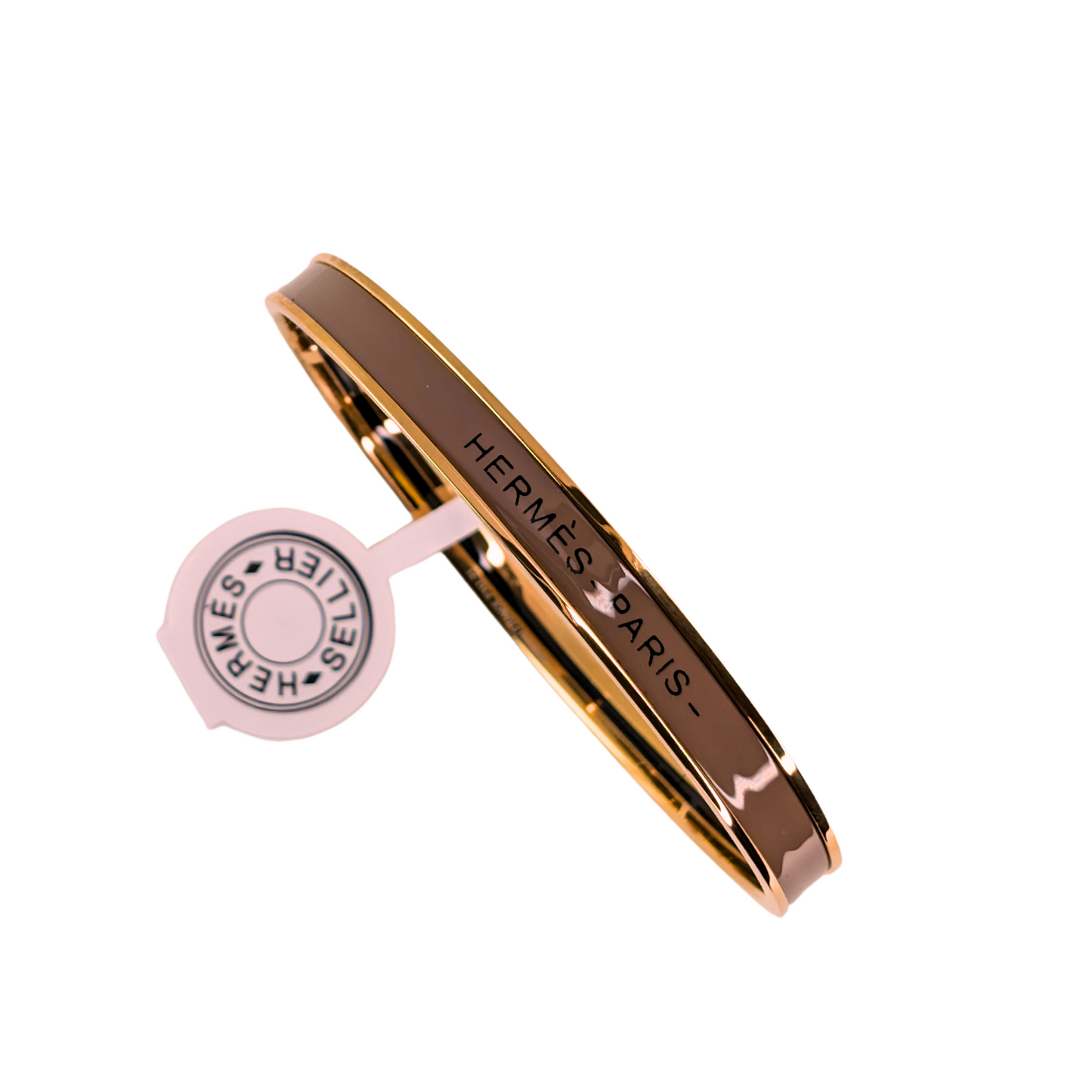 Evadine Donkerbruine Polsband - Gouden Afwerking