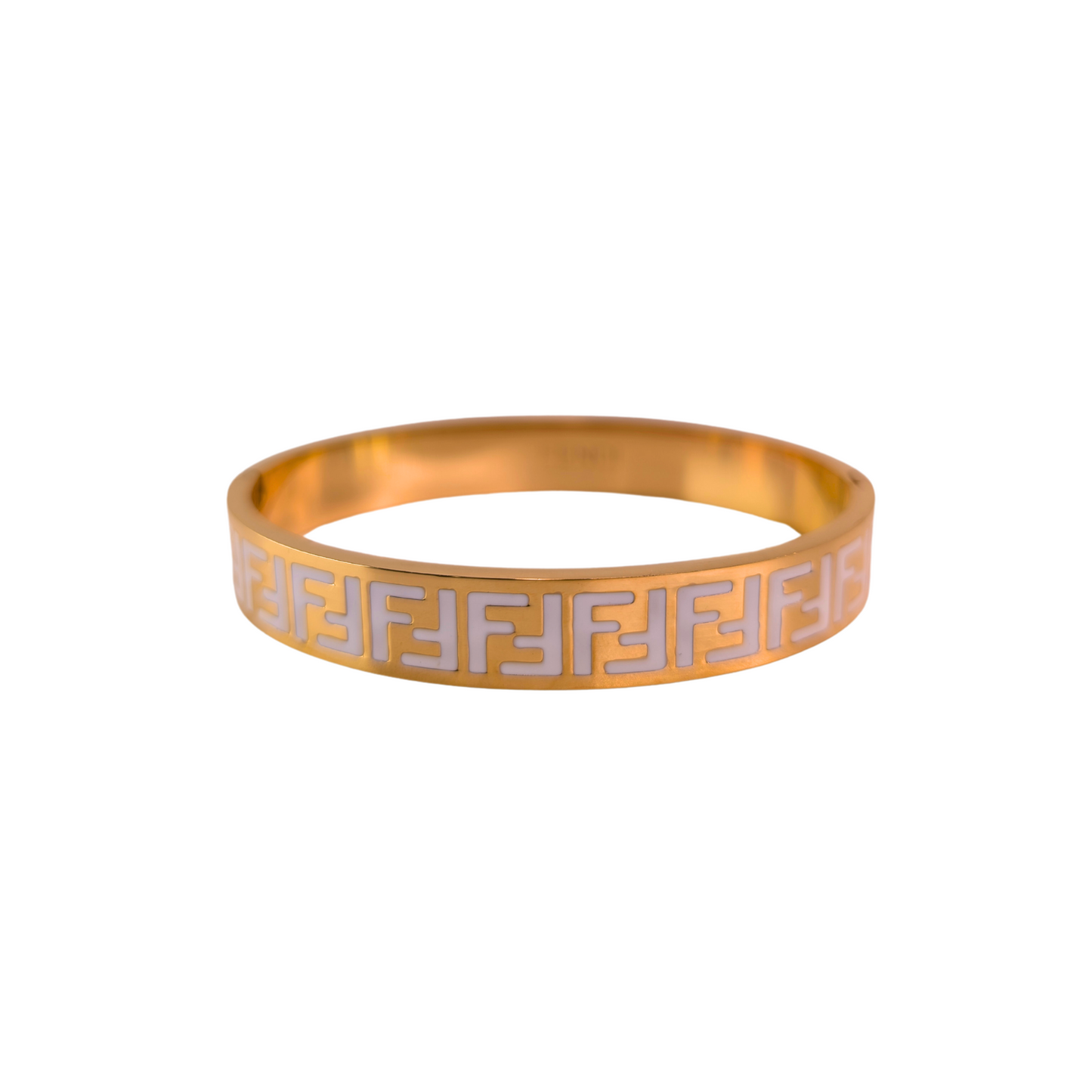 Odessa Gouden Met Witte Letters Polsband - Gouden Afwerking