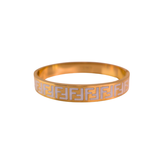 Odessa Gouden Met Witte Letters Polsband - Gouden Afwerking
