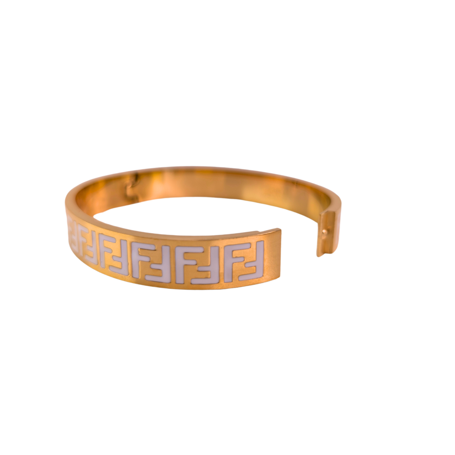 Odessa Gouden Met Witte Letters Polsband - Gouden Afwerking