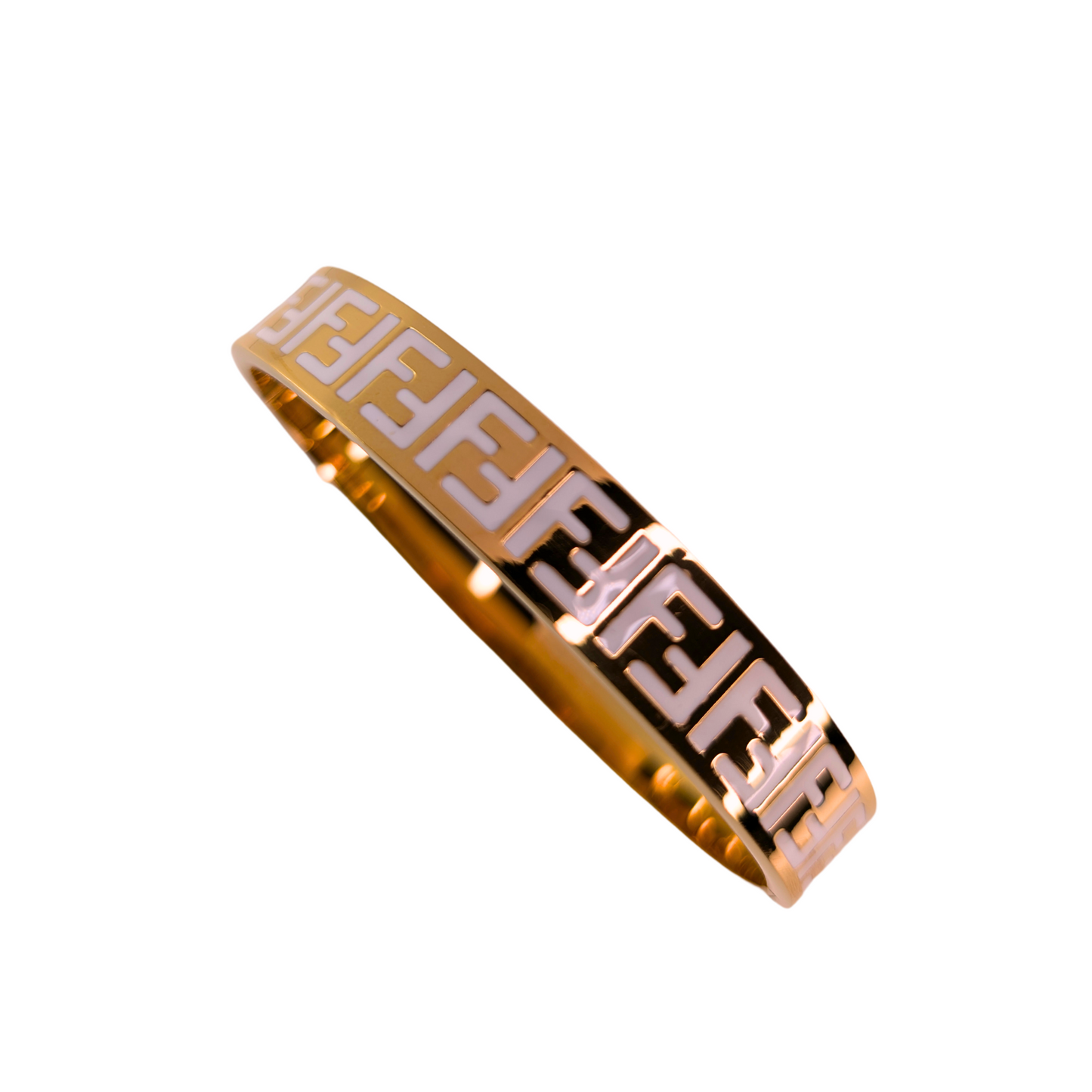 Odessa Gouden Met Witte Letters Polsband - Gouden Afwerking