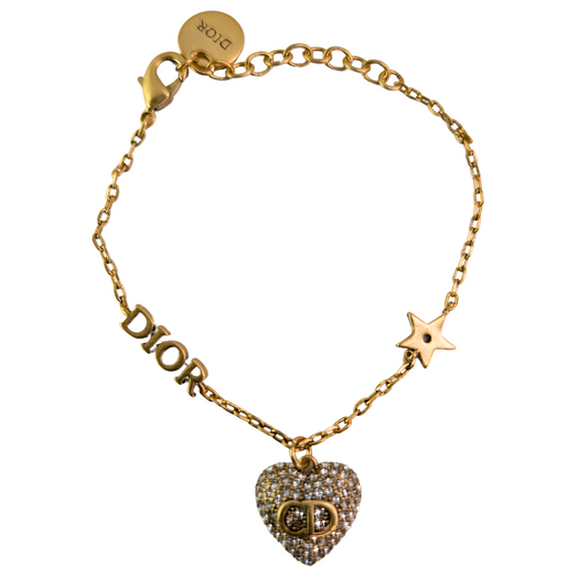 Zemira Gouden Met Logo En Hart Armband - Gouden Afwerking