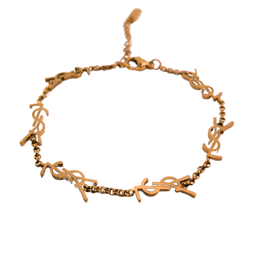 Thessaly Gouden Armband Met Letters - Gouden Afwerking