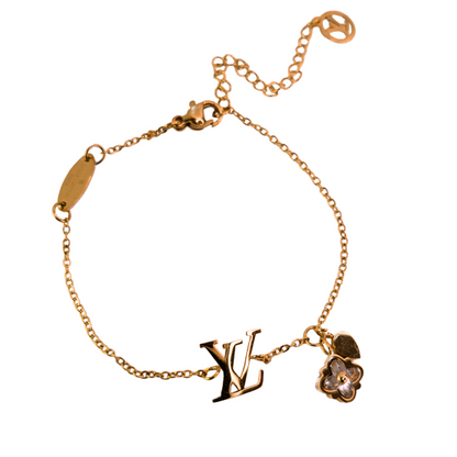 Sylviane Gouden Met Logo Armband - Gouden Afwerking