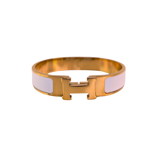 Calindra Witte Polsband - Gouden Afwerking