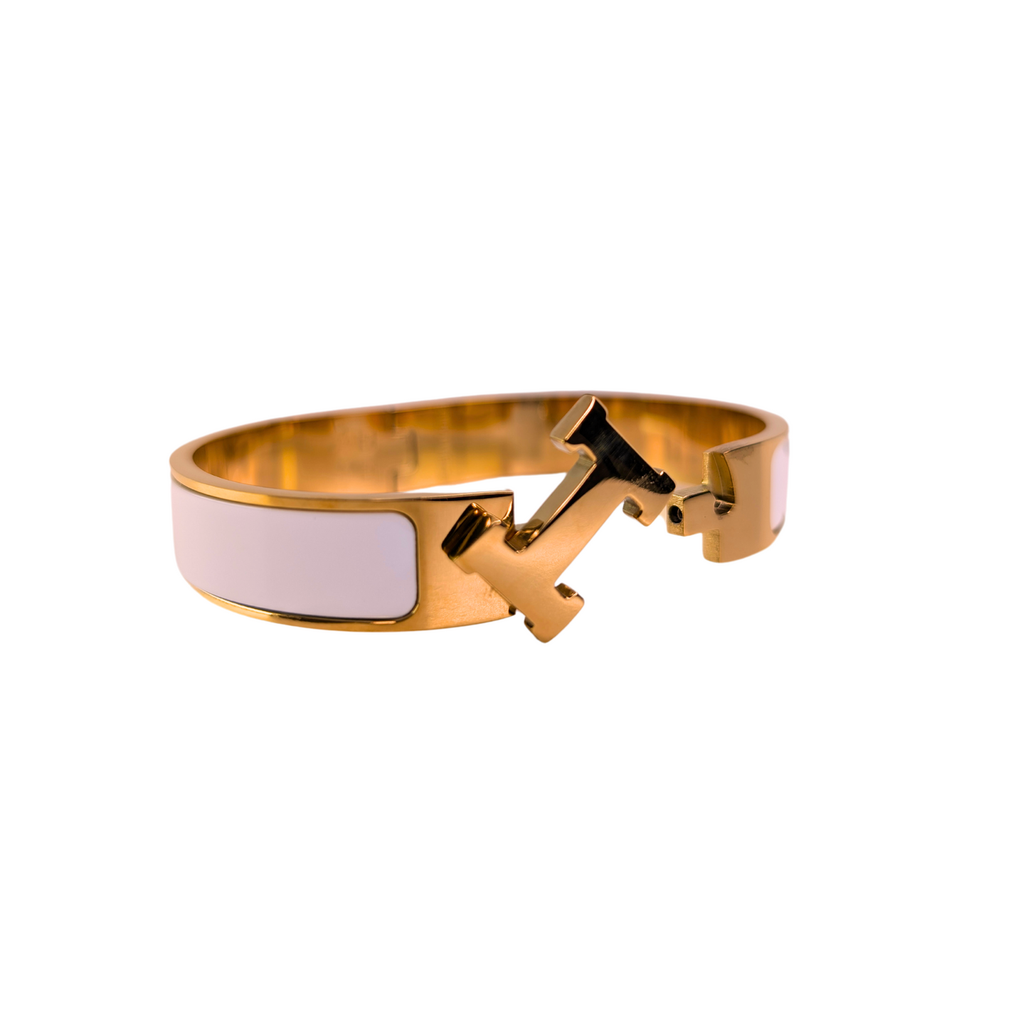 Calindra Witte Polsband - Gouden Afwerking